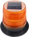 1pc Solar Power Warning Flash Beacon Light Sensor Emergency LED Lamp Car Rotating Traffice Safety Light Magnet Ceiling(Orange)