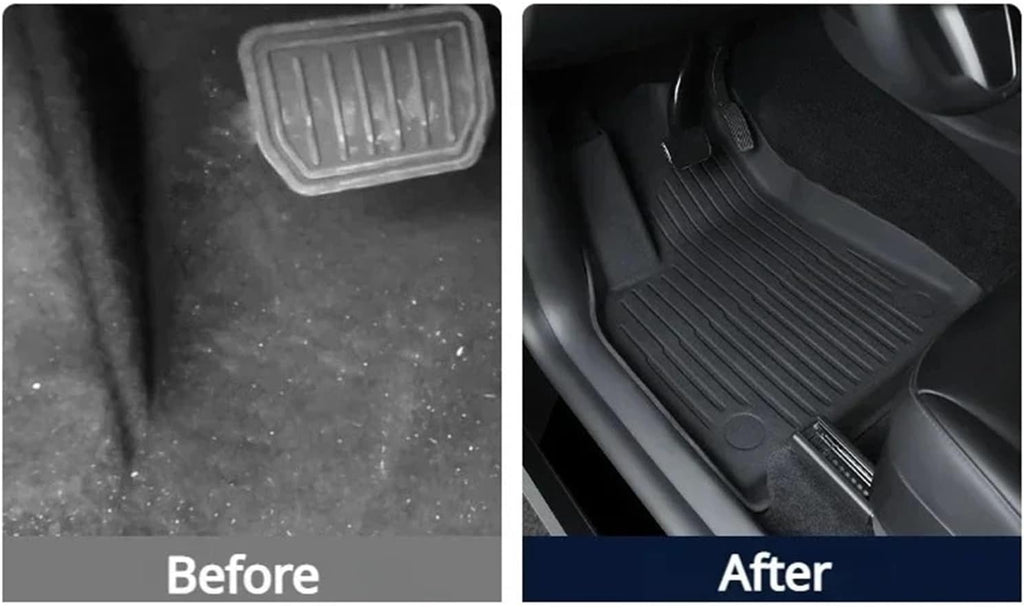 Floor Mats Compatible for Tesla Model Y 3 2017-2024 Highland Left Right Rudder All Weather TPE Non-Slip Cargo Liner Cargo Trunk Accessories(Model Y RHD)