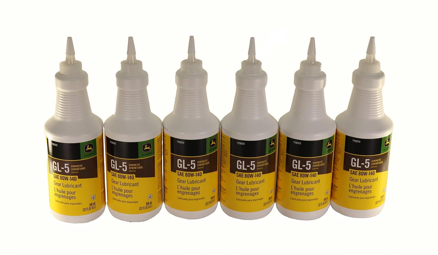 John Deere Original Equipment (6 Pack) GL-5 Synthetic SAE 80W-140 Gear Lubricant - TY26372