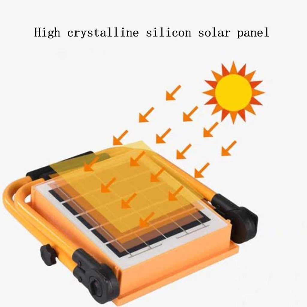 Solar Flood Lights 50W Led Work Light,Rechargeable Portable Waterproof Solar Led Flood Lights for Outdoor Camping Hiking Emergency Car Repairing,