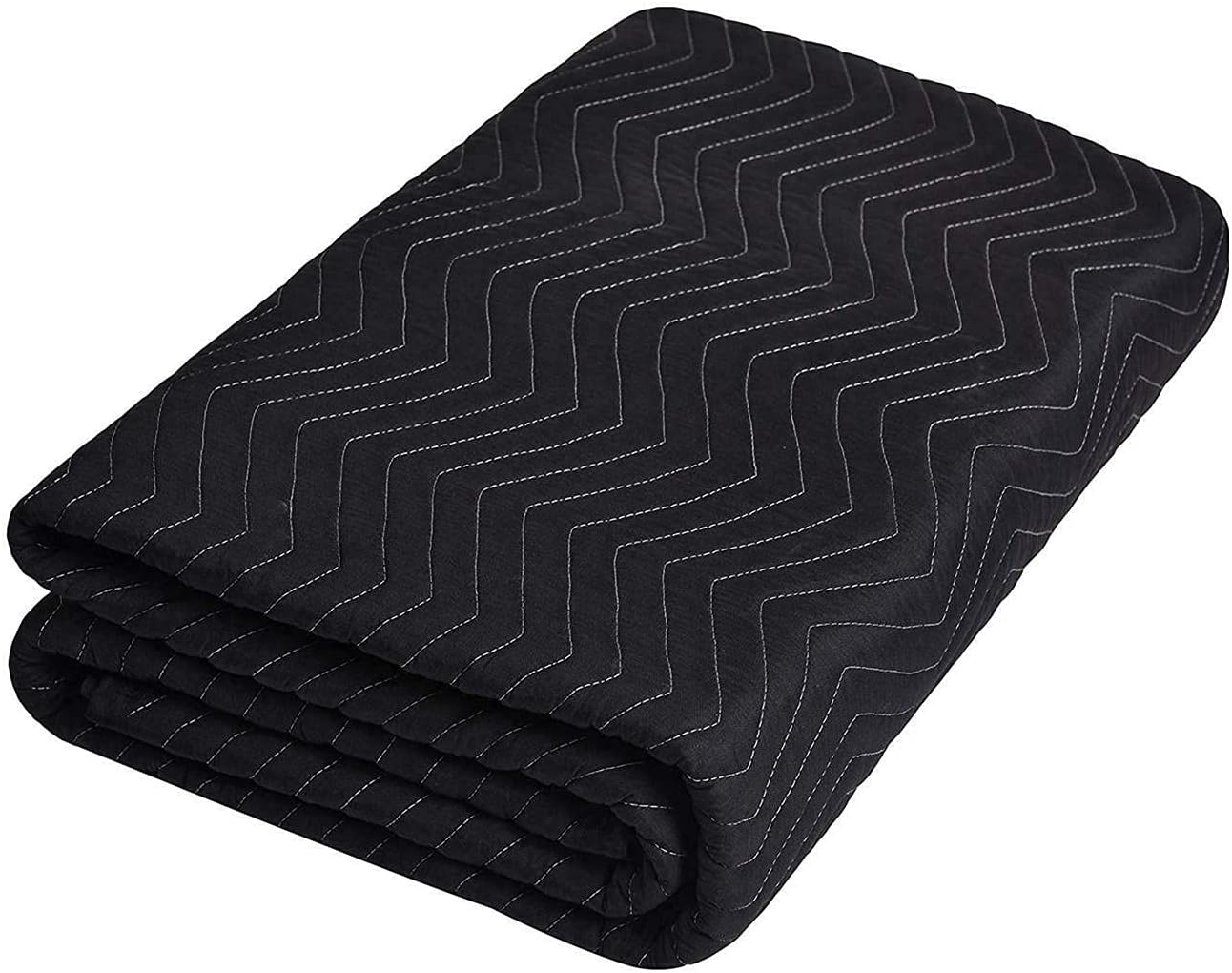 12 Moving & Packing Blankets 80' x 72' (55 lb/dz Weight) - Quilted Shipping Furniture Pads (Black)