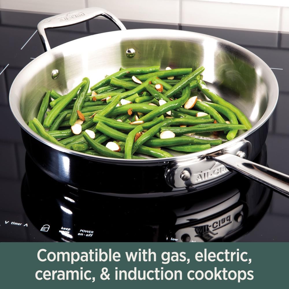 All-Clad D5® Stainless Steel Core 4 Quart Soup Pot With Lid - Made in the USA - The Upgrade for Supremely Even Heat- Oven Safe & Induction Compatible Cookware