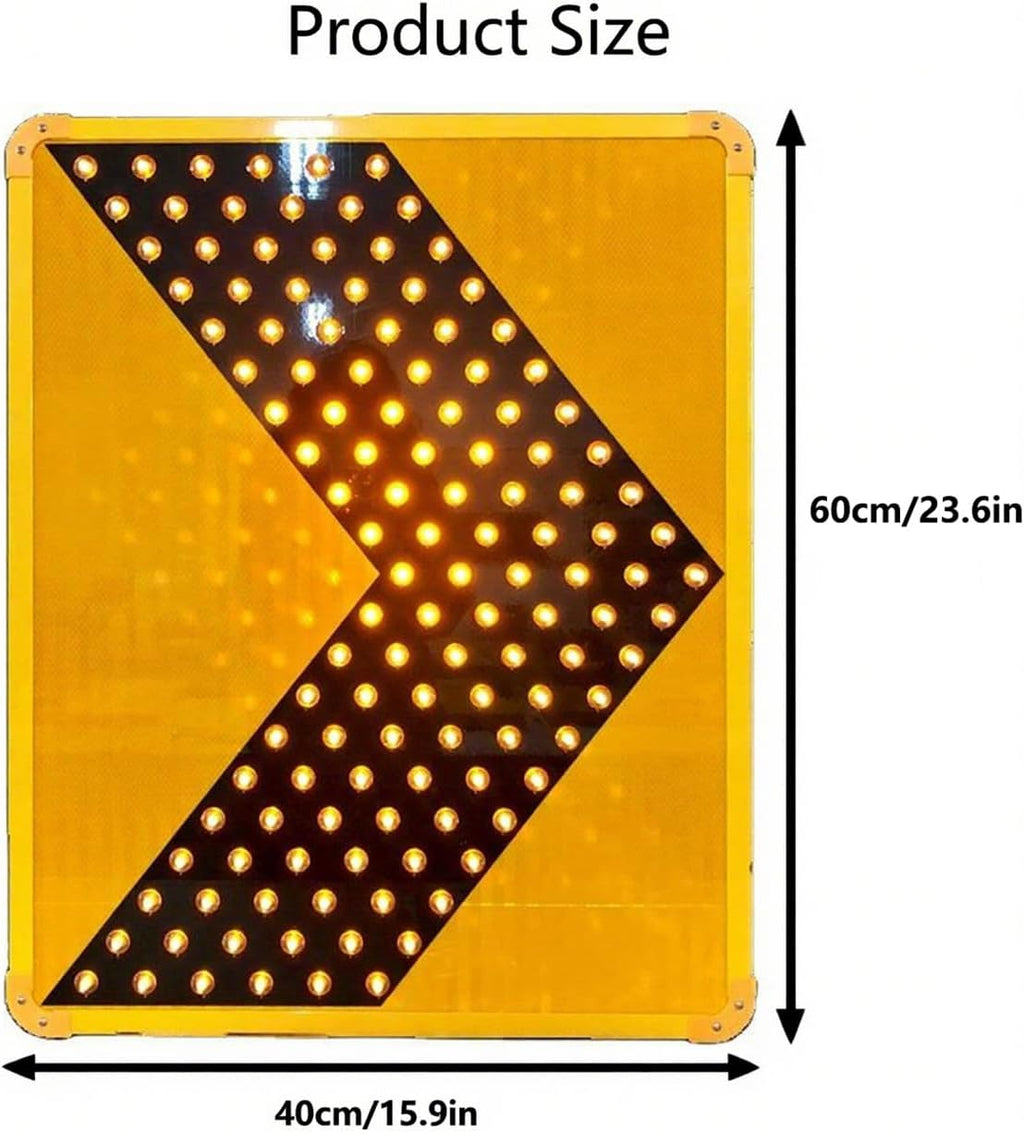 Solar LED Traffic Arrow Sign, Rectangle Road Traffic Emergency Warning Light, High Brightness Outdoor Traffic Road Warning Sign Board