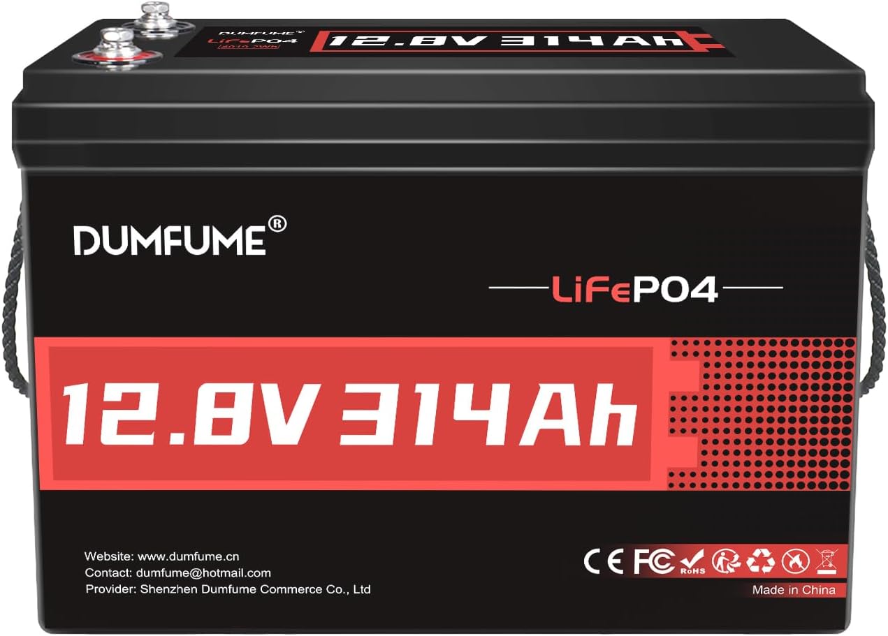 12V 300Ah (314Ah) Lithium LiFePO4 Battery,200A BMS 4019Wh Rechargeable Lithium Iron Phosphate Battery for Solar Energy Storage,Backup Power,RV,Camping