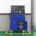 Heavy Tool Cart with Pegboard and Handle, 3-Drawer Garage Storage Cabinet & Toolbox on Wheels for Garage, Warehouse & Workshop(Blue)