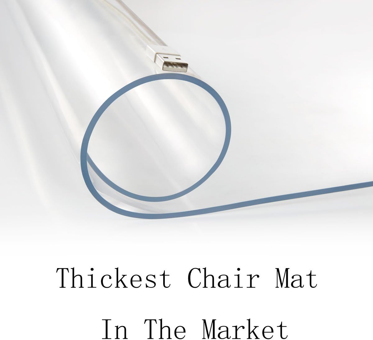 2Pack Thickest Chair Mat for Hardwood Floor - 1/8' Thick 47' X 35' Crystal Clear Chair Mat for Hard Floor, Can't be Used on Carpet Floor
