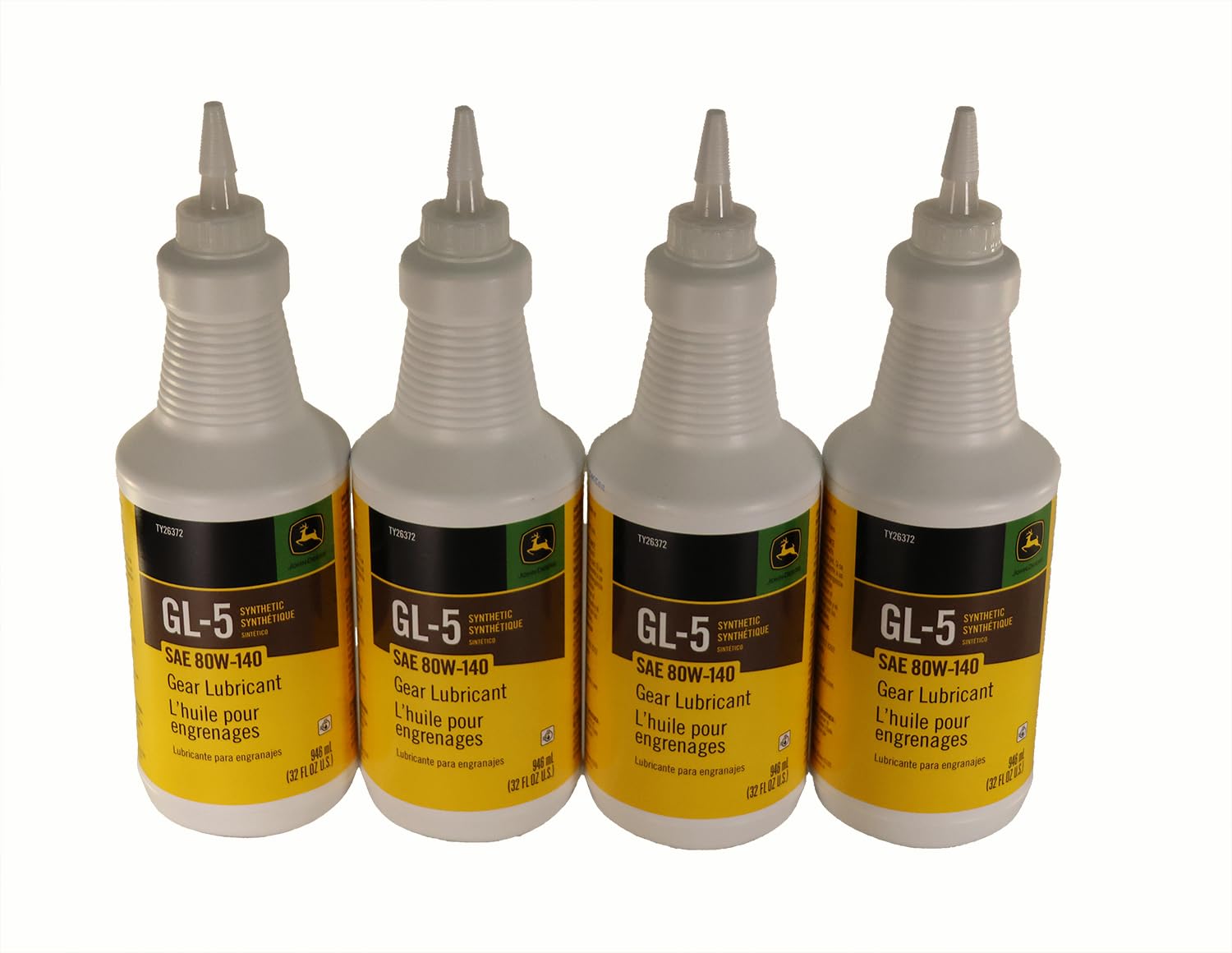 John Deere Original Equipment (4 Pack) GL-5 Synthetic SAE 80W-140 Gear Lubricant - TY26372