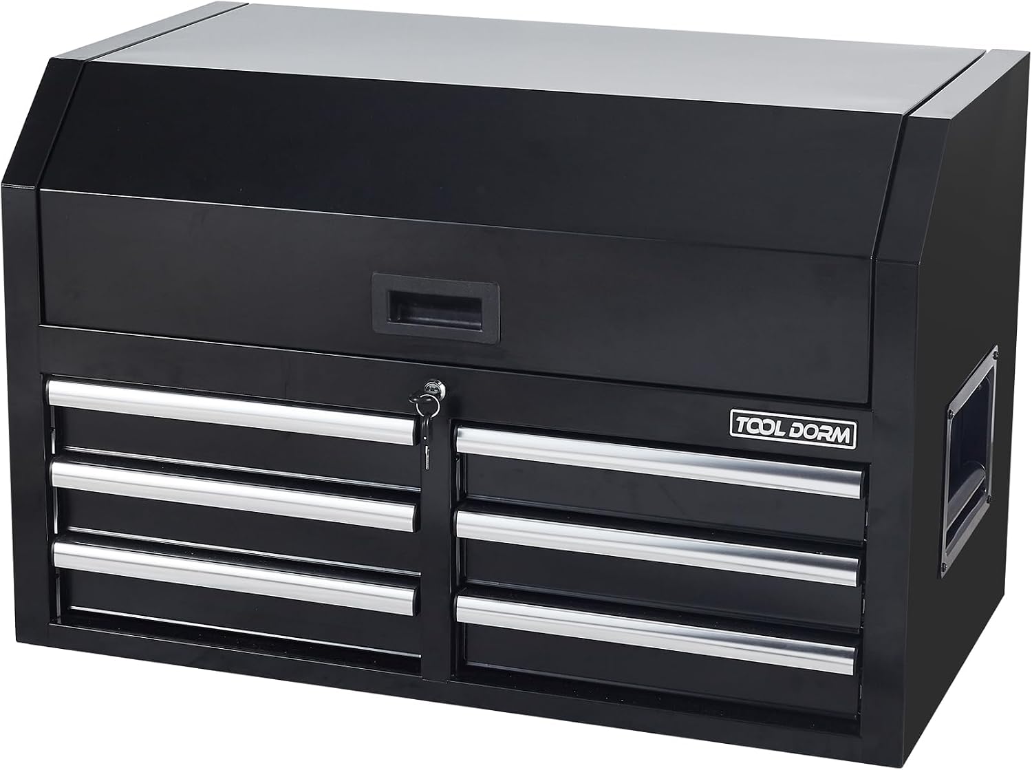Tool Storage Cabinet, 3-Tier 6-Drawer Metal Tool Cabinet, Carry Handle, Ball Bearing Sliders, Black Powder Coating, Suitable for Garage, Warehouse, Workshop