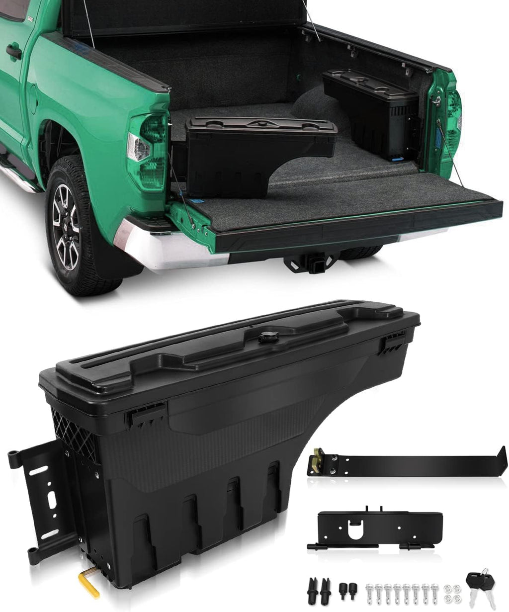 SCITOO Truck Bed Tool Box for Ford F-150 1997-2014,Multi-Compartment Dividers Organized Storage,Heavy Duty & No-Drill Installation Left Driver Side