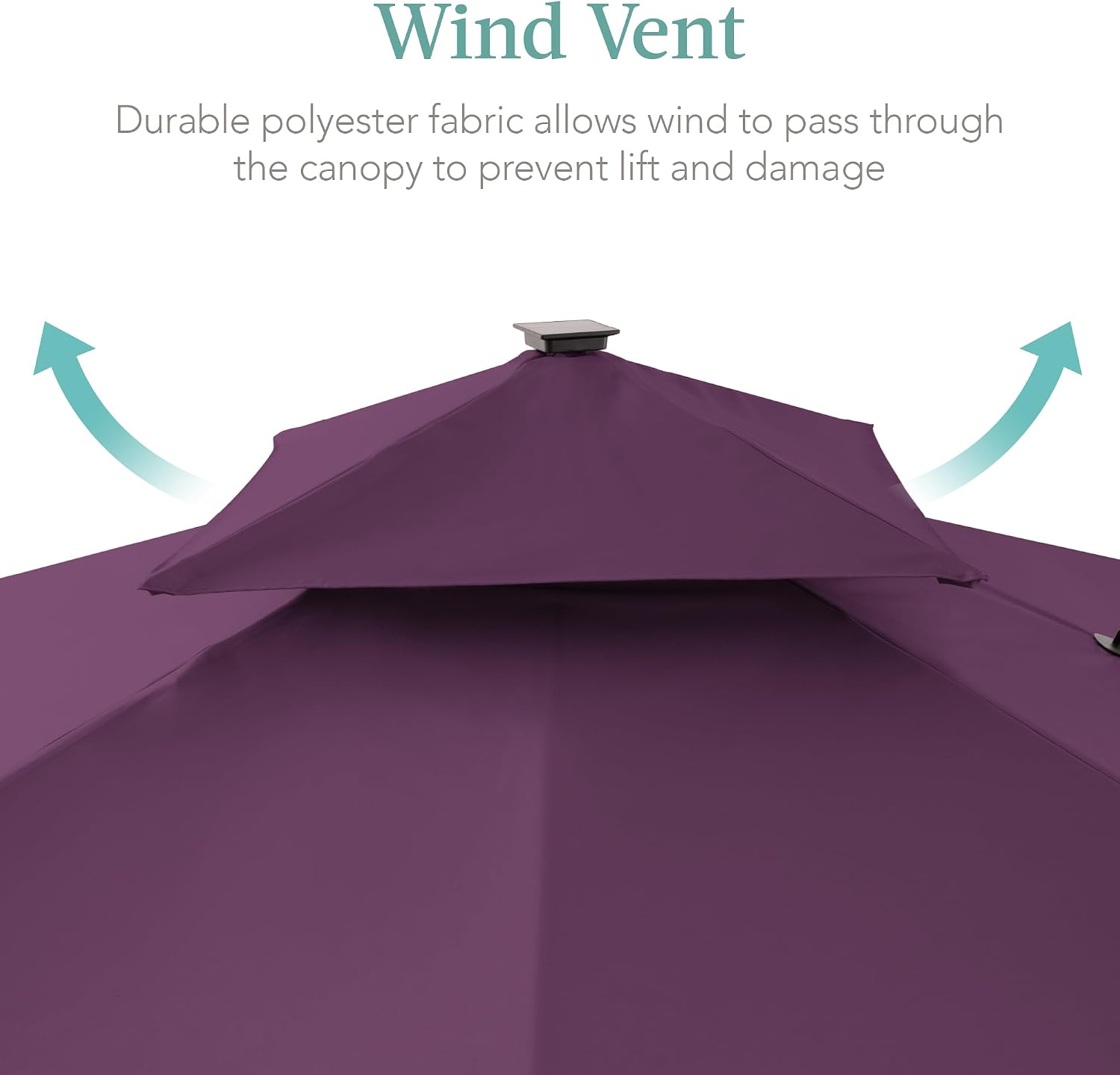 Best Choice Products 10x10ft Cantilever Patio Umbrella w/Base Included, Solar LED Lights 360 Rotation Large Offset Hanging Outdoor Shade for Deck Pool Backyard w/Stand – Amethyst Purple