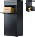 47IN Front in Back Out Package Delivery Box for Outside, Extra Large Parcel Drop Boxes with Secure Storage, Ultra Anti-Theft Parcel Mailbox Suitable for Home, Office, Shop, Business