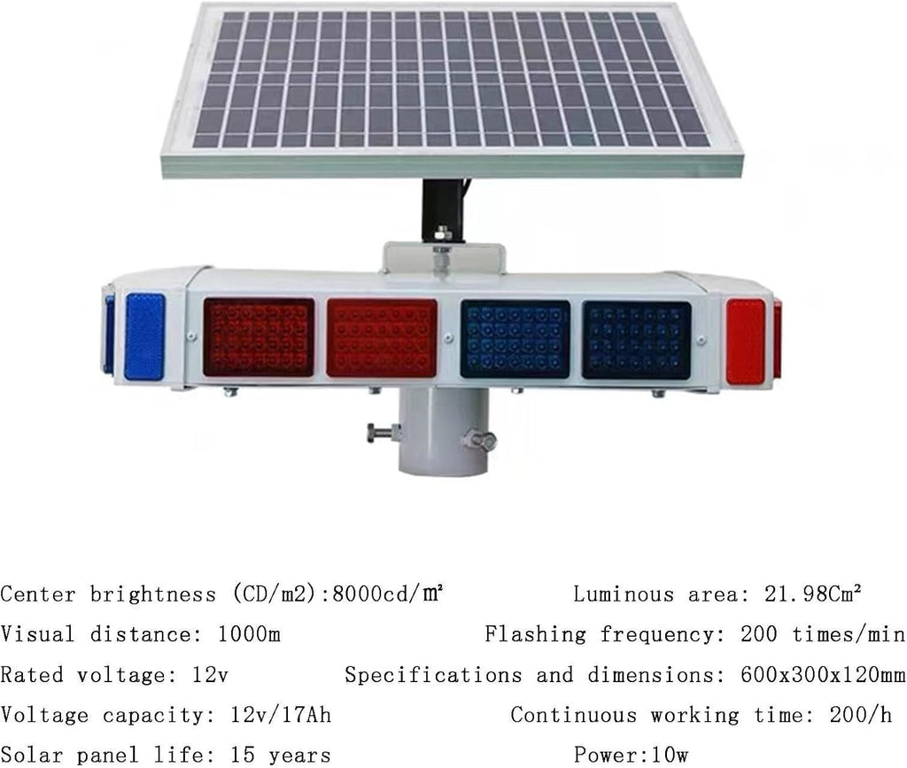 Traffic Warning Emergency Flash Strobe Warning Light, Outdoor Solar LED Flashing Traffic Warning Light, RGB Color Traffic Work Light