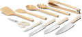Caraway Kitchen Knife Set & Wooden Utensil Set - Made With Premium German Steel Blades & FSC-Certified Birch Wood - Non-Toxic Materials - Cream