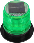 1pc Solar Power Warning Flash Beacon Light Sensor Emergency LED Lamp Car Rotating Traffice Safety Light Magnet Ceiling(Green)