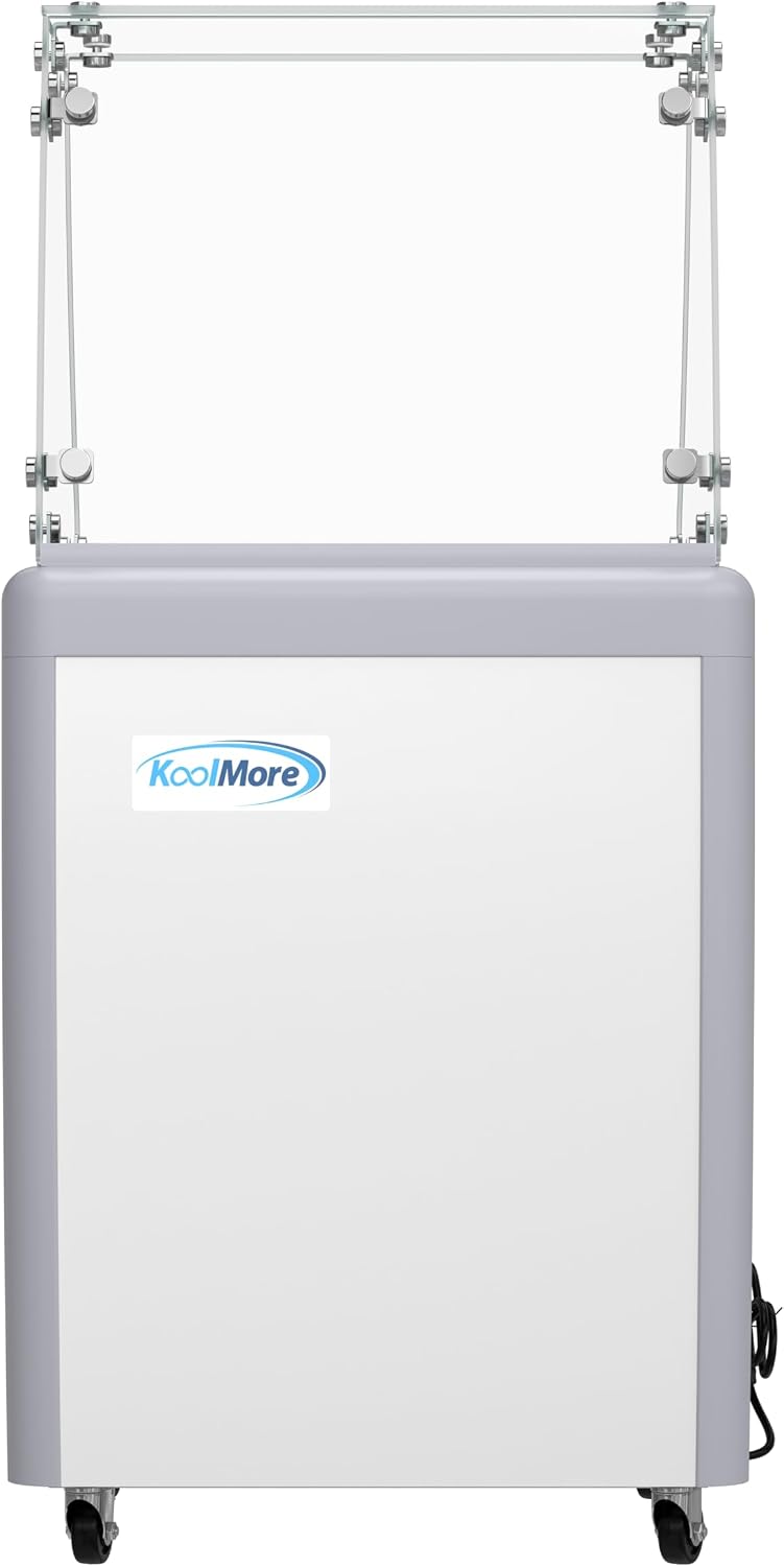 KoolMore 26 in. 5-Pan Gelato Dipping Cabinet Display Freezer with Sliding Glass Door and Sneeze Guard, 6 cu. ft. ETL Listed (KM-GDC-26SD-FG)