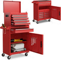 S AFSTAR 5-Drawer Rolling Tool Chest, High Capacity Tool Storage Cabinet with Lockable Wheels, Adjustable Shelf & Anti-Slip Liner, Detachable Tool Box Organizer Tool Cabinet for Garage Workshop (Red)
