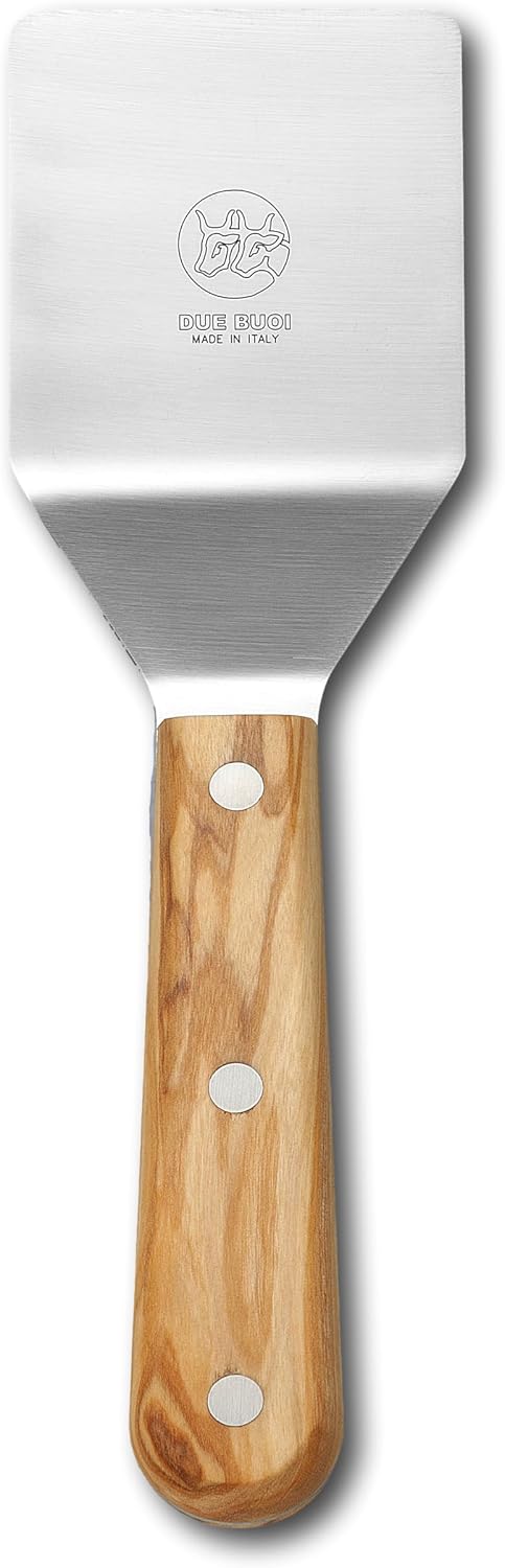 DUE BUOI | Set of 6 EXTRA Stainless Steel Spatulas - Olive Wood Handle