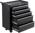 OUTLANE Heavy Duty 5 Drawers Tool Storage Cabinet, Rolling Tool Chest with Lockable Wheels, Side Handle, Portable Tool Cabinet Organizer for Warehouse, Workshop & Repair Shop