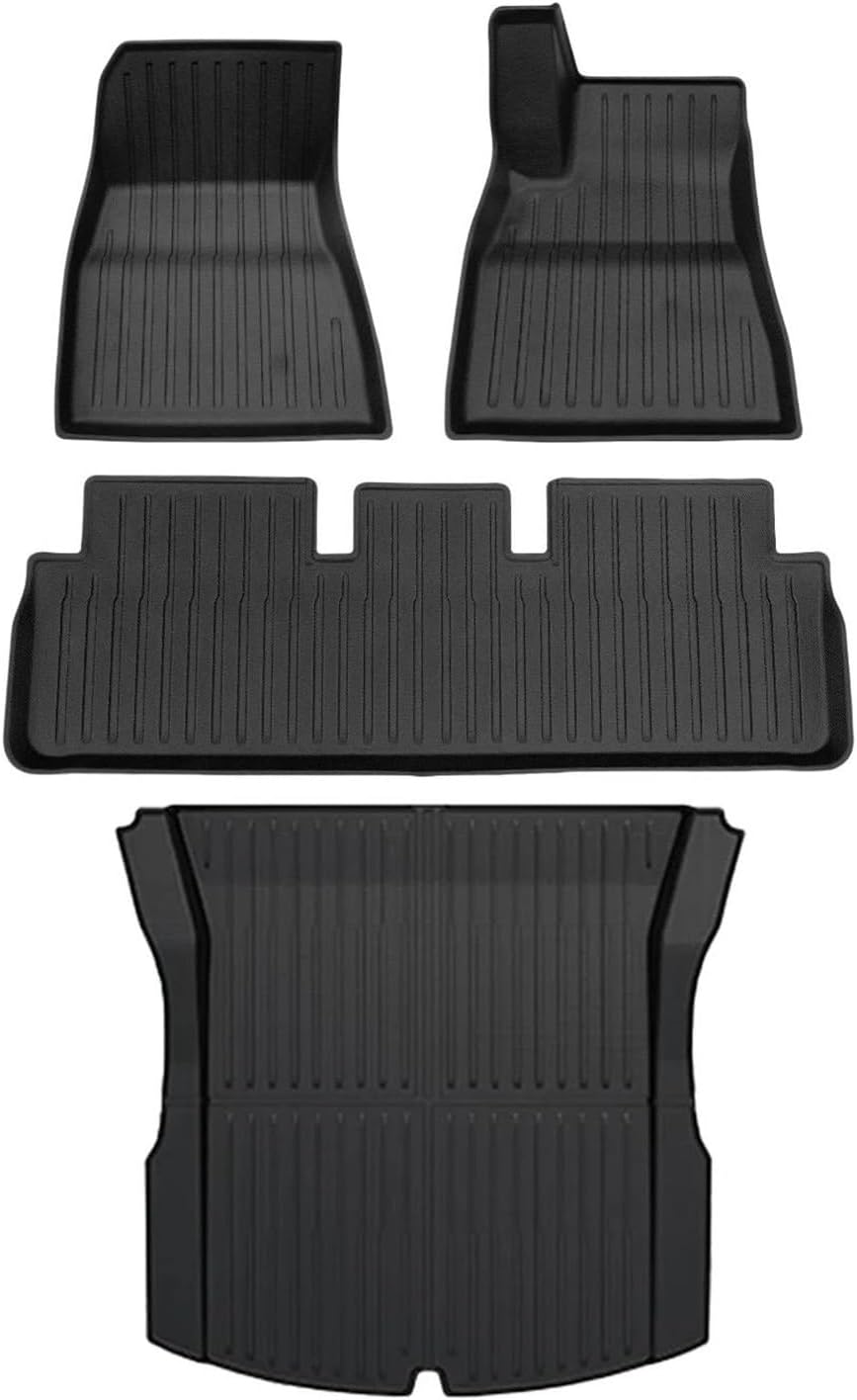 Car Boot Liners TPE Floor Mats Cargo Liner for Tesla for Model 3 for Highland 2024 All Weather Waterproof Anti-Slip Trunk Mats