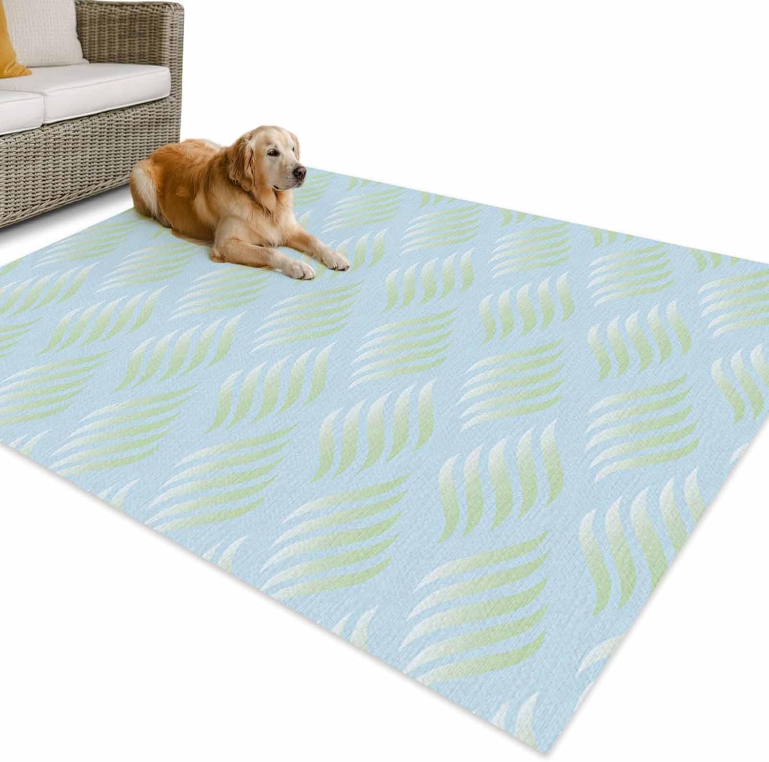 Outdoor Rug 4x6ft Geometric Art Minimalist Style Patio Area Rugs Waterproof Easy Cleaning Non Shedding Thick Mats Abstract Carpet for Indoor Outdoor Porch Deck Backyard Balcony