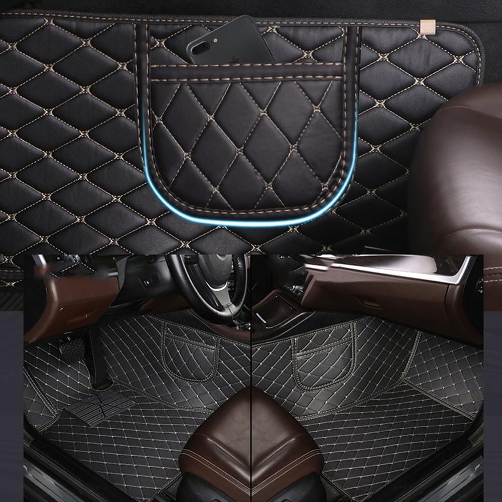 Car Floor Mats for HR-V 2016 2017 2018 2019 2020 2021 2022 Custom Front and Rear Foot Pads Full Coverage Protective Tailored Carpet Mat Accessories,Red1NO.89(Coffee)