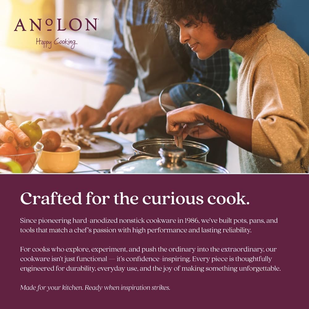 Anolon Nouvelle Stainless Steel Cookware Pots and Pans Set, 10 Piece