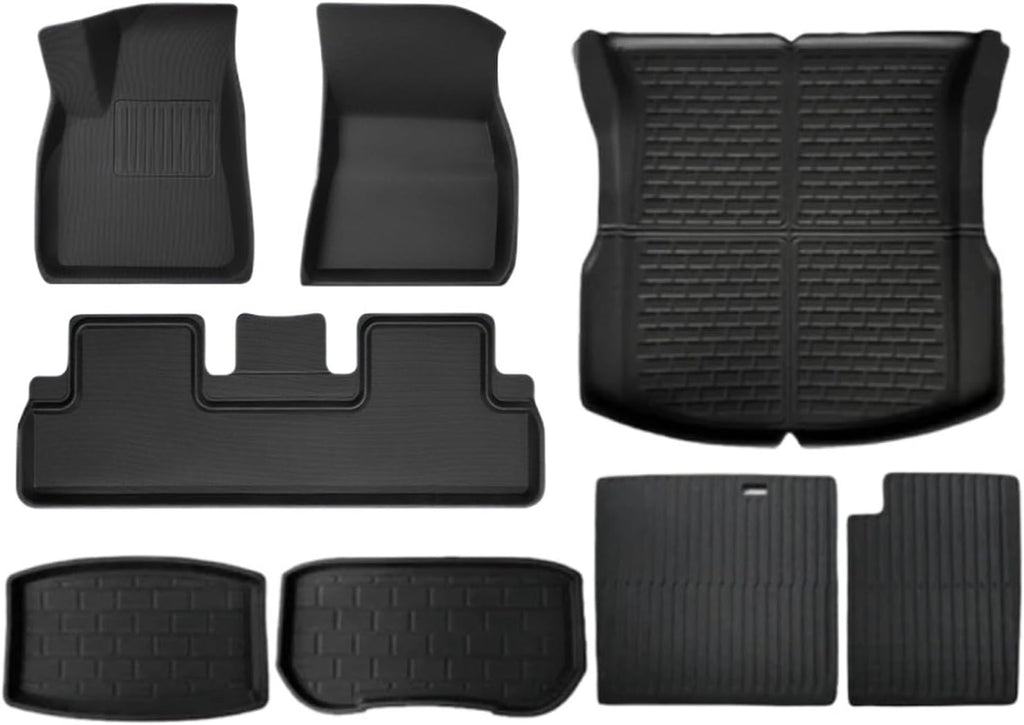 Auto Parts Compatible with Tesla Model 3 2024 Highland XPE Floor Mats All Weather Car Floor Mats Front Rear Frunk Cargo Liner Set Anti Slip Waterproof(6PCS RHD)