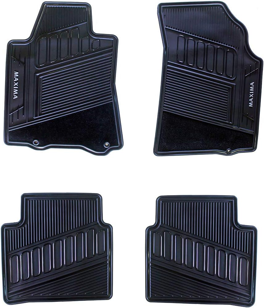 Car Floor Mats for Nissan Maxima OEM Genuine - All Weather-Rubber-Heavy Duty - (2016,2017,2018,2019,2020,2021,2022,2023) Complete Set (Black)