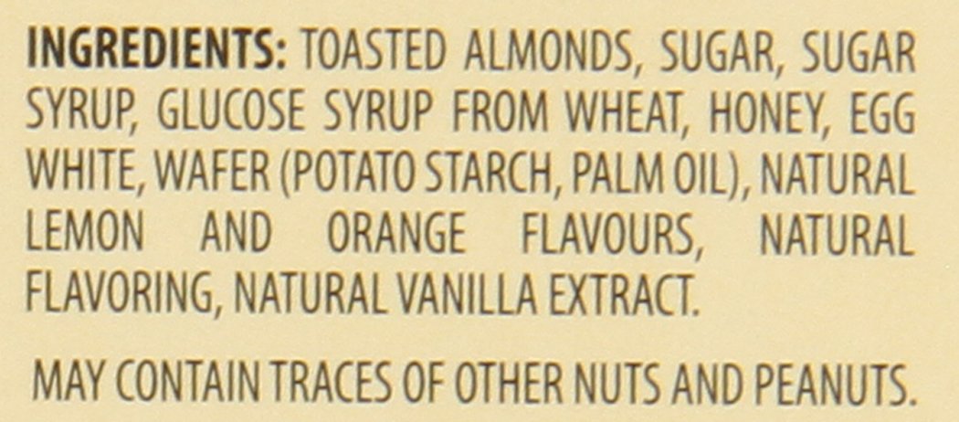 Ferrara Torrone Nougat Candy, Almond Honey, 18 Count (Pack of 12)