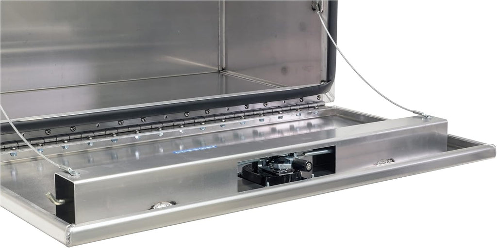 Buyers Products 1706405 Pro Series Underbody Truck Box With 3-Point Compression Latch, Smooth Silver Aluminum, Made in the USA, 18 x 18 x 36 Inches, Truck Tool Box For Storage & Organization