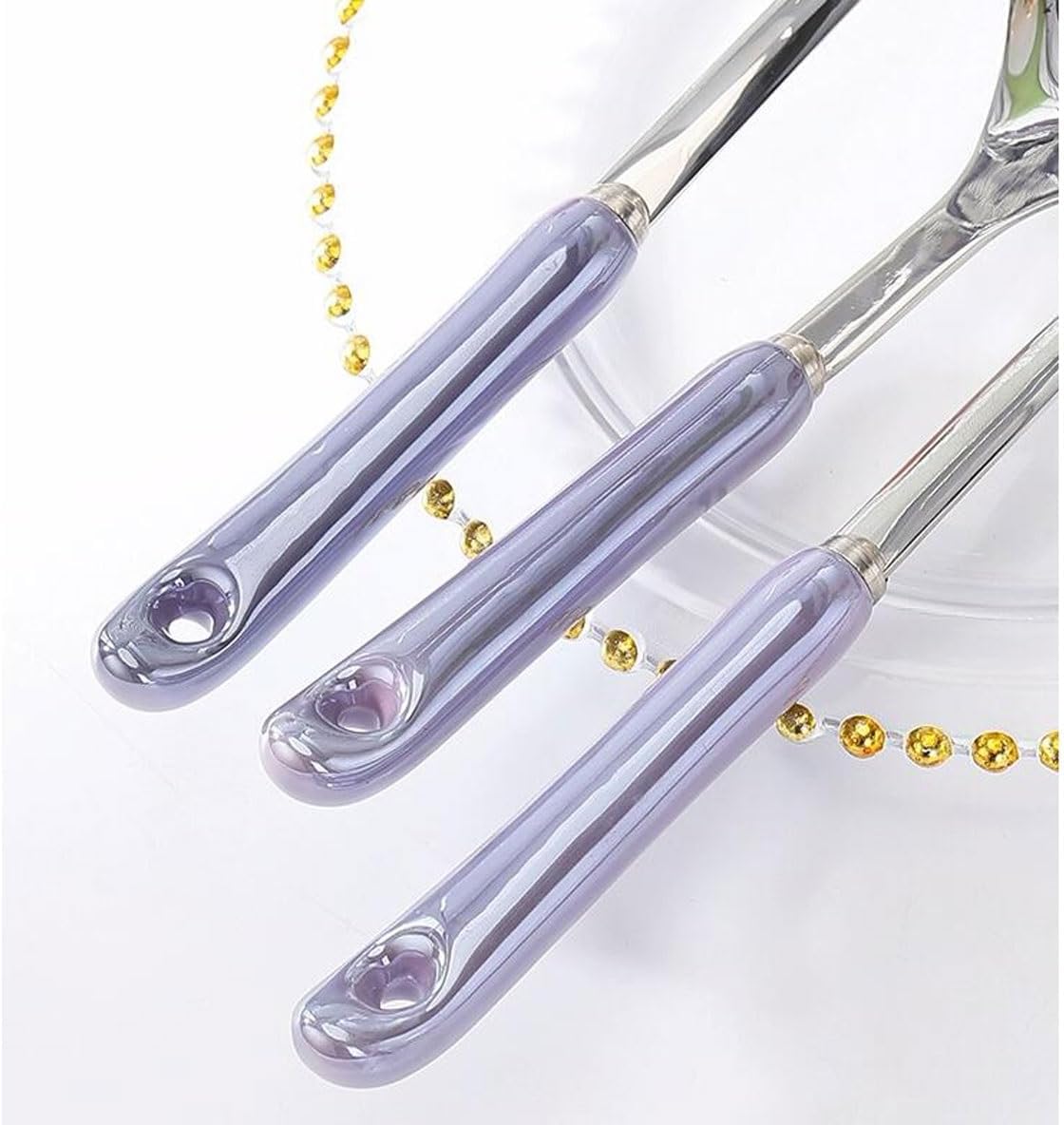 Cooking Spatulas Spoons 7 Pieces Sets 304 Stainless Steel Cooking Utensils Draining Spoons Gadgets Kitchen Cookware(Gold)