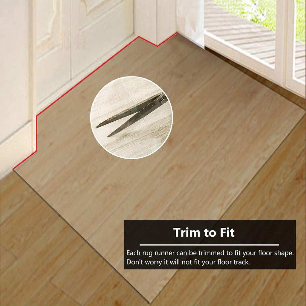Thick and Sturdy Premium Floor Mats for Low and Medium Pile Carpets,Clear Hard Floor Chair Mat, Tile Floor Plastic Protector Pad(100x250cm(3.3x8.2ft))
