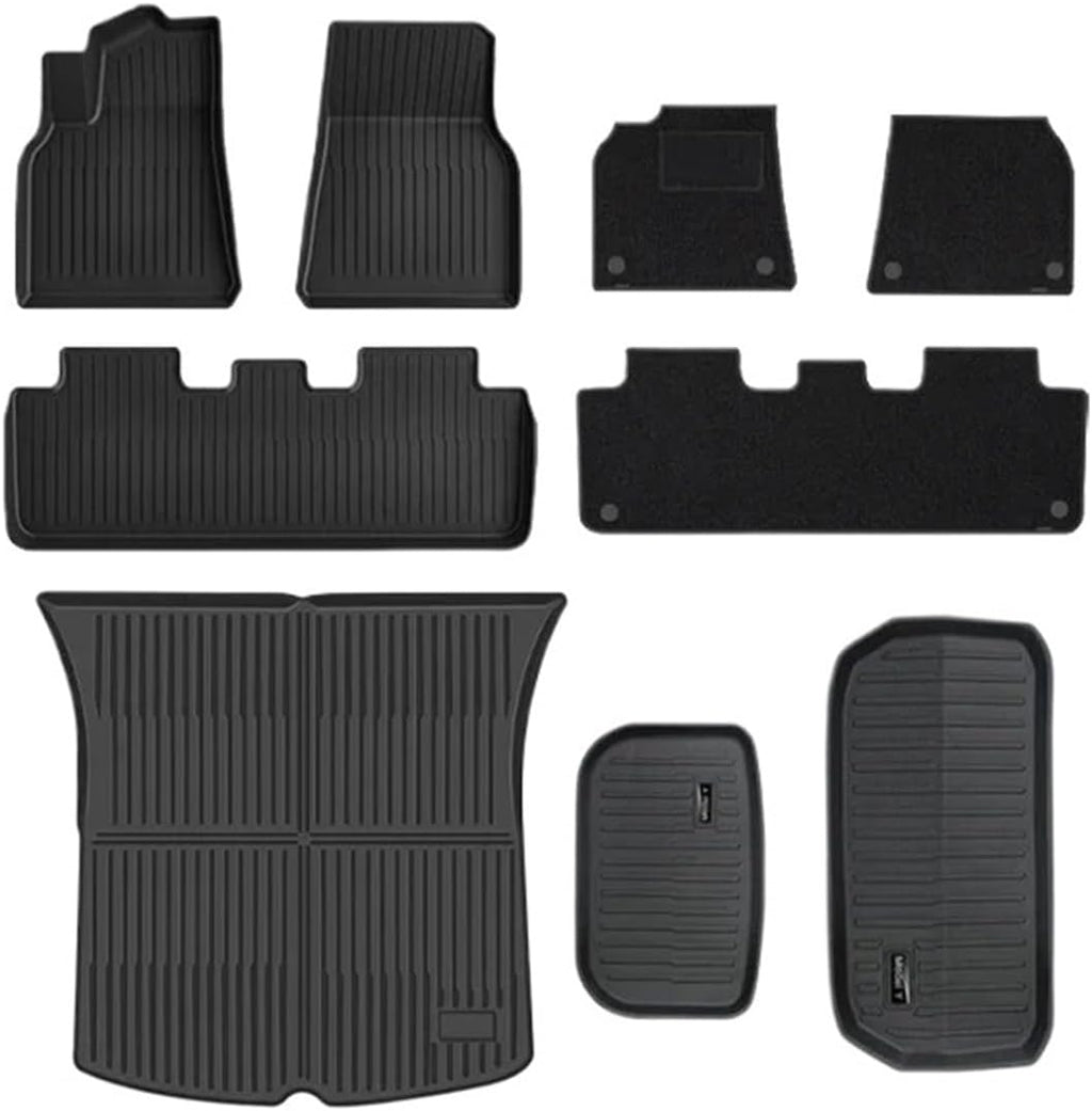Compatible for Tesla Model Y 3 2021 to 2023 LHD All TPE Floor Mats Trunk Mat Cargo Liner Left Rudder Foot Pads Car Accessories(Left)