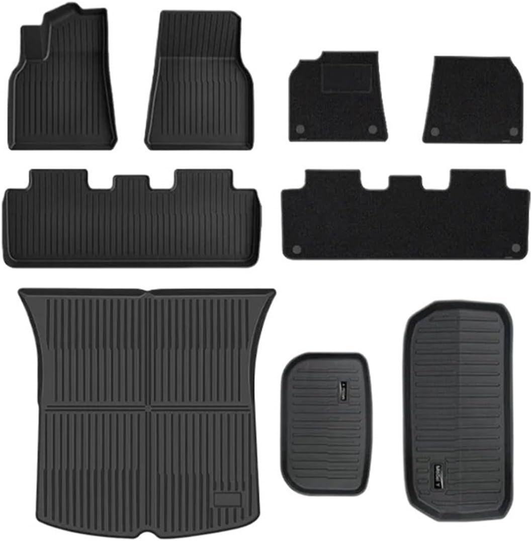 Compatible for Tesla Model Y 3 2021 to 2023 LHD All TPE Floor Mats Trunk Mat Cargo Liner Left Rudder Foot Pads Car Accessories(Left)