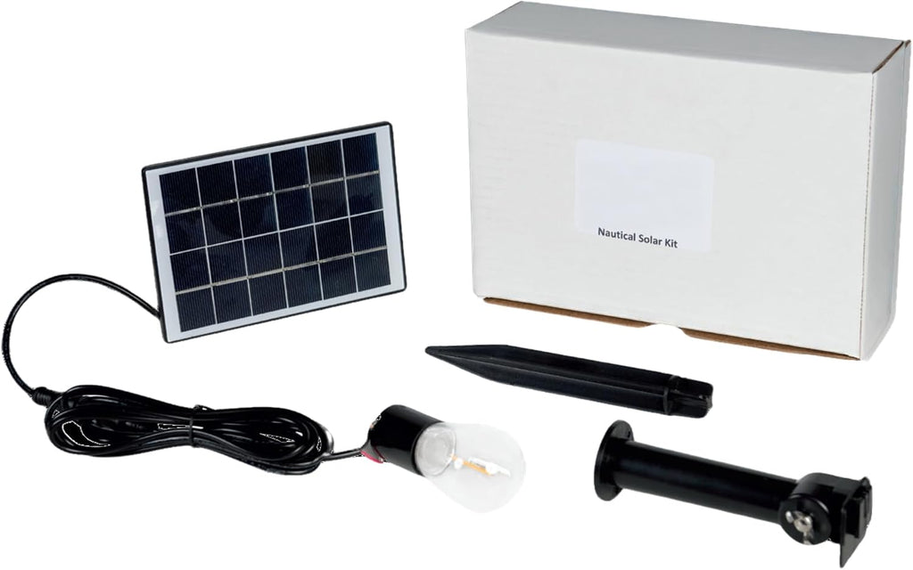 DutchCrafters Solar Powered Lighthouse Kit - Solar Lights Outdoor Waterproof with LED Lights for Outside and Dusk to Dawn Light, Lighthouse Beacon, Backyard Decor - Amish Made in USA
