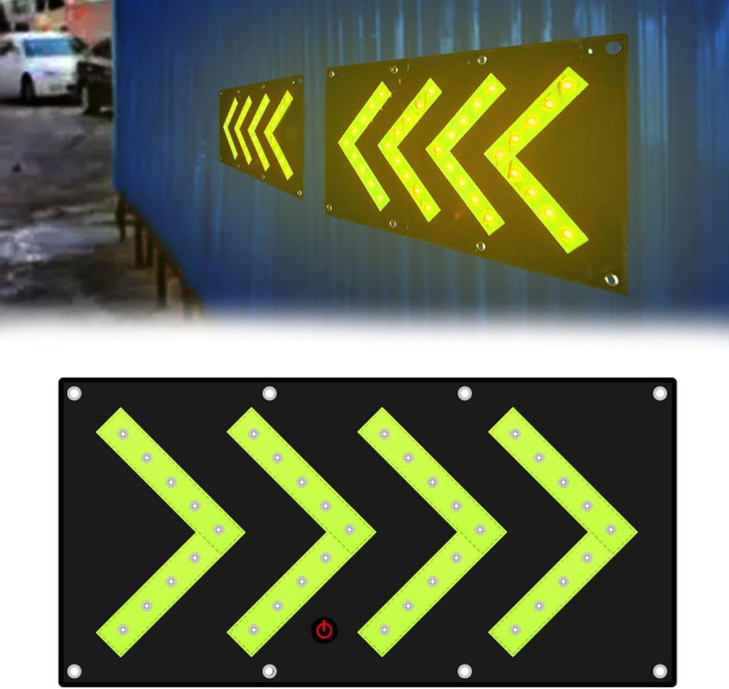 LED Magnetic Traffic Guide Light, Solar Traffic Safety Arrow Sign Signal Emergency Road Warning Light(Solar Energy)