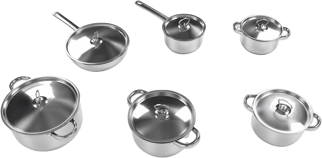 Pssopp Cookware Utensil Set Stainless Steel Pot Pan Set, Various Cooking Methods Cookware Sets for Home Induction Oven Cooking Nan