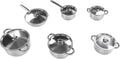Stainless Steel Cookware Set, Pot and Pan Set with Lid and Riveted Handle for Induction Cooker, Kitchen Cooking Utensil for Home