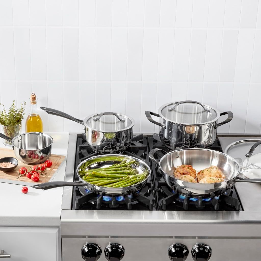 Cuisinart RADIANT PRO 8-Piece Stainless with Brushed Titanium Finish Cookware Set