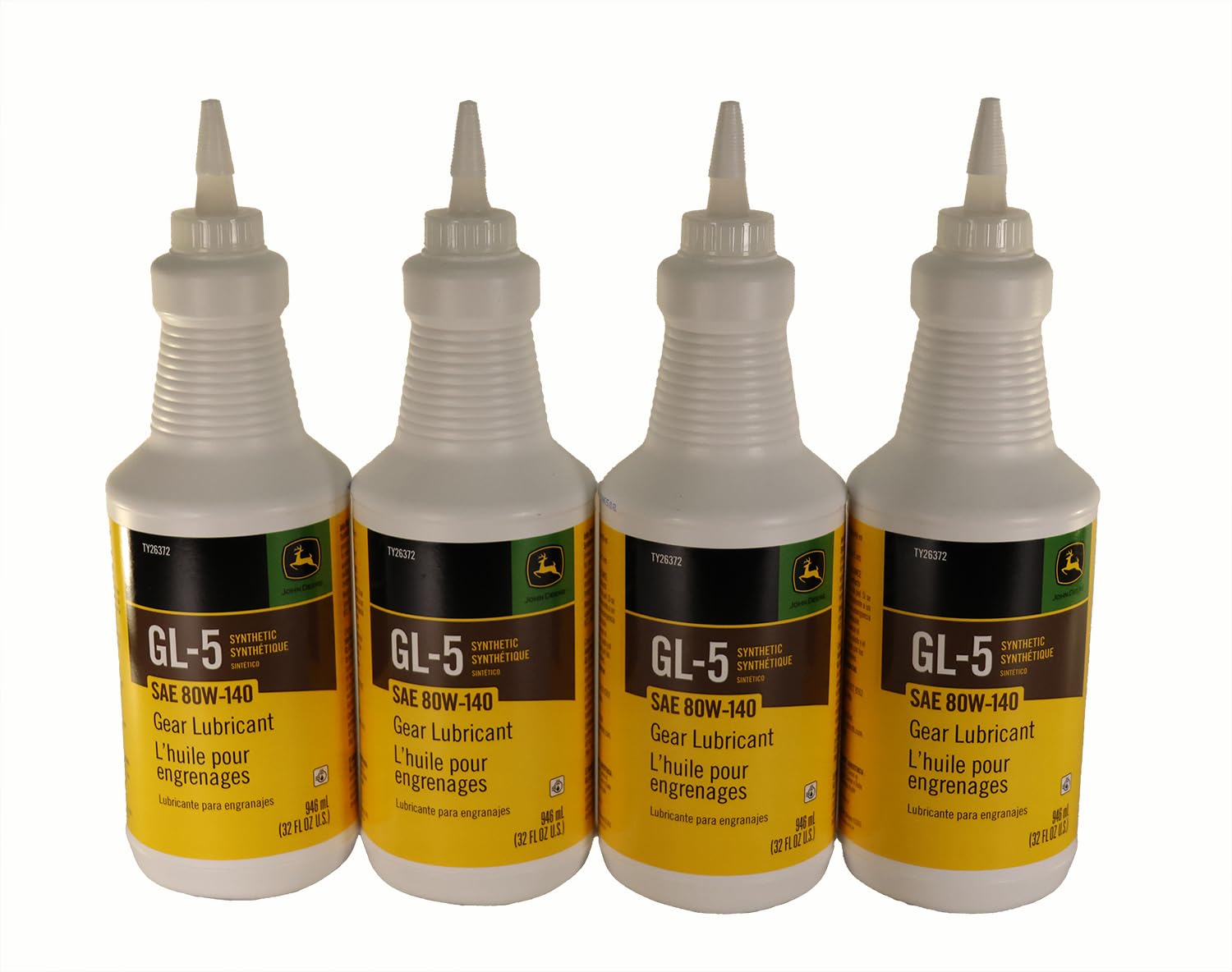 John Deere Original Equipment (4 Pack) GL-5 Synthetic SAE 80W-140 Gear Lubricant - TY26372