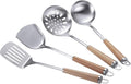 304 Stainless Steel Cooking Utensils Set Spatula Spoon Soup Shovel Wooden Handle Cooking Tools Kitchen Tools Set 4pcs