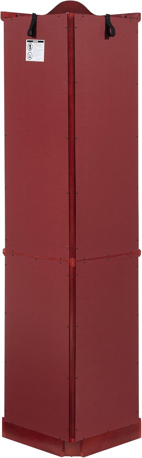 Ball & Cast 72' H Lighted Corner Curio Cabinet with Curved Top Carving,Glass Display Cabinet with 6 Tempered Adjustable Glass Shelves and Doors,Light Bulb Included, Rack for Liquor Storage,Cherry