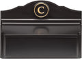 Whitehall Custom Wall Mount Mailbox Package - Mail Box with Monogram, Sand Cast Aluminum, Classic Design Black Personalized in Goldtone