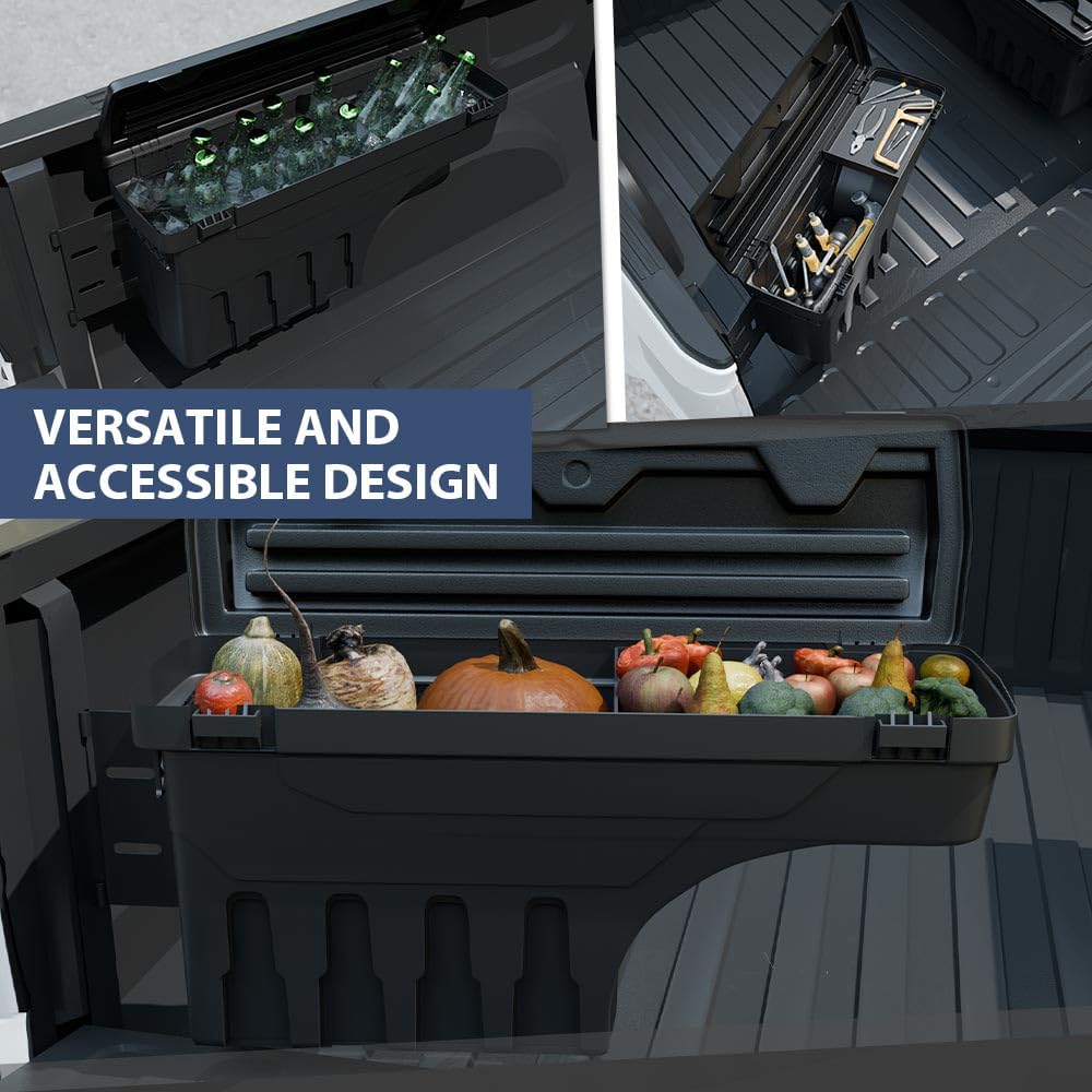 PIT66 Truck Bed Storage Box Left and Right Side Compatible with Ford F150 1997-2014