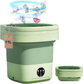 11L Mini Portable Folding Washing Machine, Large Capacity Foldable Washer, Mini Washer with Drain Basket Deep Cleaning of Underwear, Baby Clothes Suitable for Apartments, Dormitories, Hotels(Green)