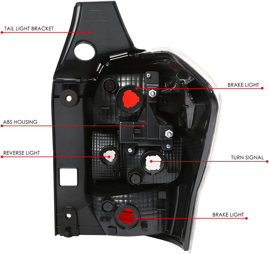 DNA MOTORING Left OE Style Tail Light Compatible with 14-16 Subaru Forester, Red/Clear Lens, OEM-TL-002-L