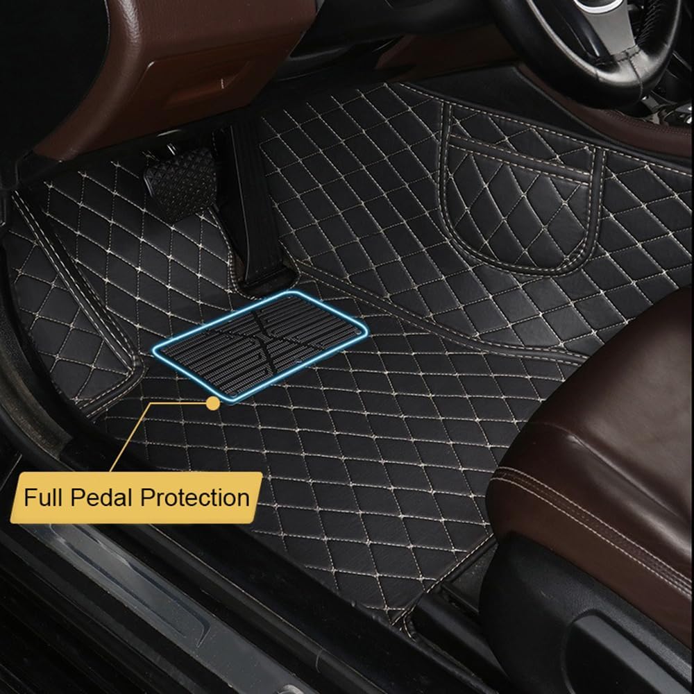 Car Floor Mats for HR-V 2016 2017 2018 2019 2020 2021 2022 Custom Front and Rear Foot Pads Full Coverage Protective Tailored Carpet Mat Accessories,Red1NO.89(Coffee)