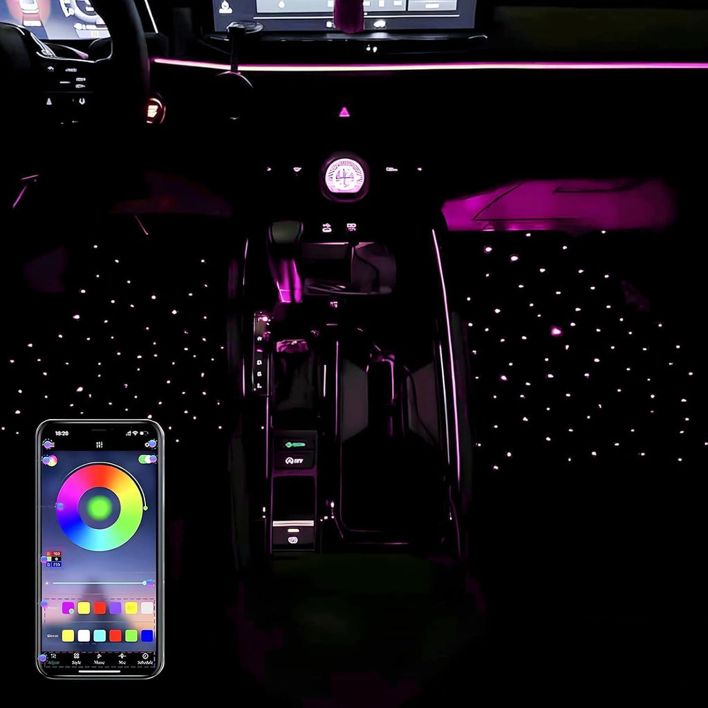 Starlinkmats Mats, Starlinkmats LED Car Floor Mats, Starlight Floor Mats for Cars, Black Automotive Carpet, App Control Car Mats， Creates a Romantic Atmosphere for Dates，Remote Control