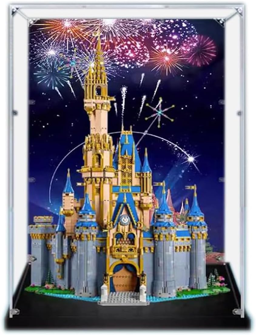 Display Case for Lego Disney Castle 43222, Dustproof, UV-Protected, Custom Fit Showcase, Gifts for Lego Lovers, Storage (Theme E-82*62*37cm)