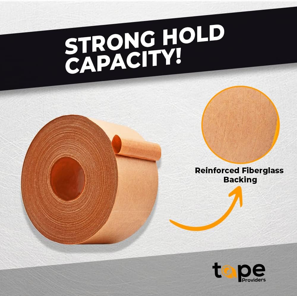 WOD WATWTH Eco-Friendly Brown Gummed Kraft Paper Tape - 3 inch x 450 ft. (Pack of 10) Shipping Tape Water Activated for Packing Boxes, Shipping, & Sealing